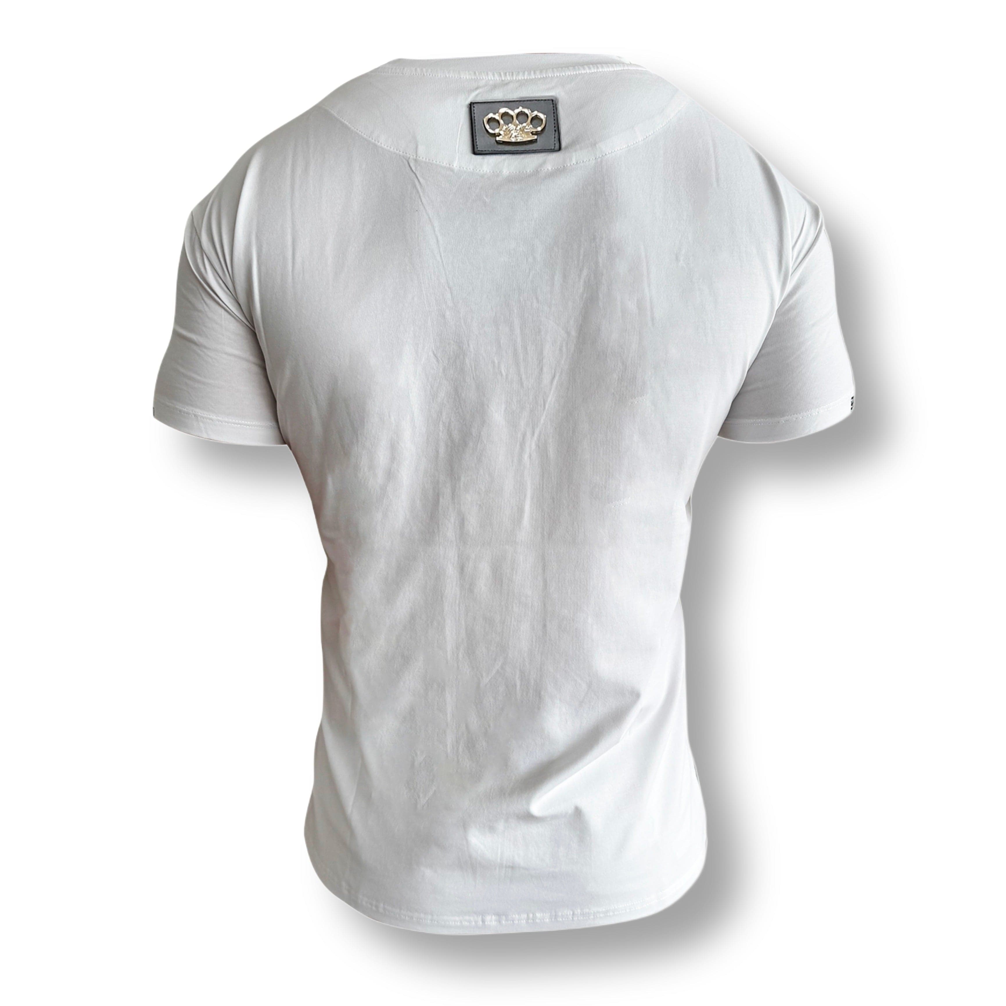 MVL Life ist ein Glücksspiel-Stickerei-T-Shirt - weiß