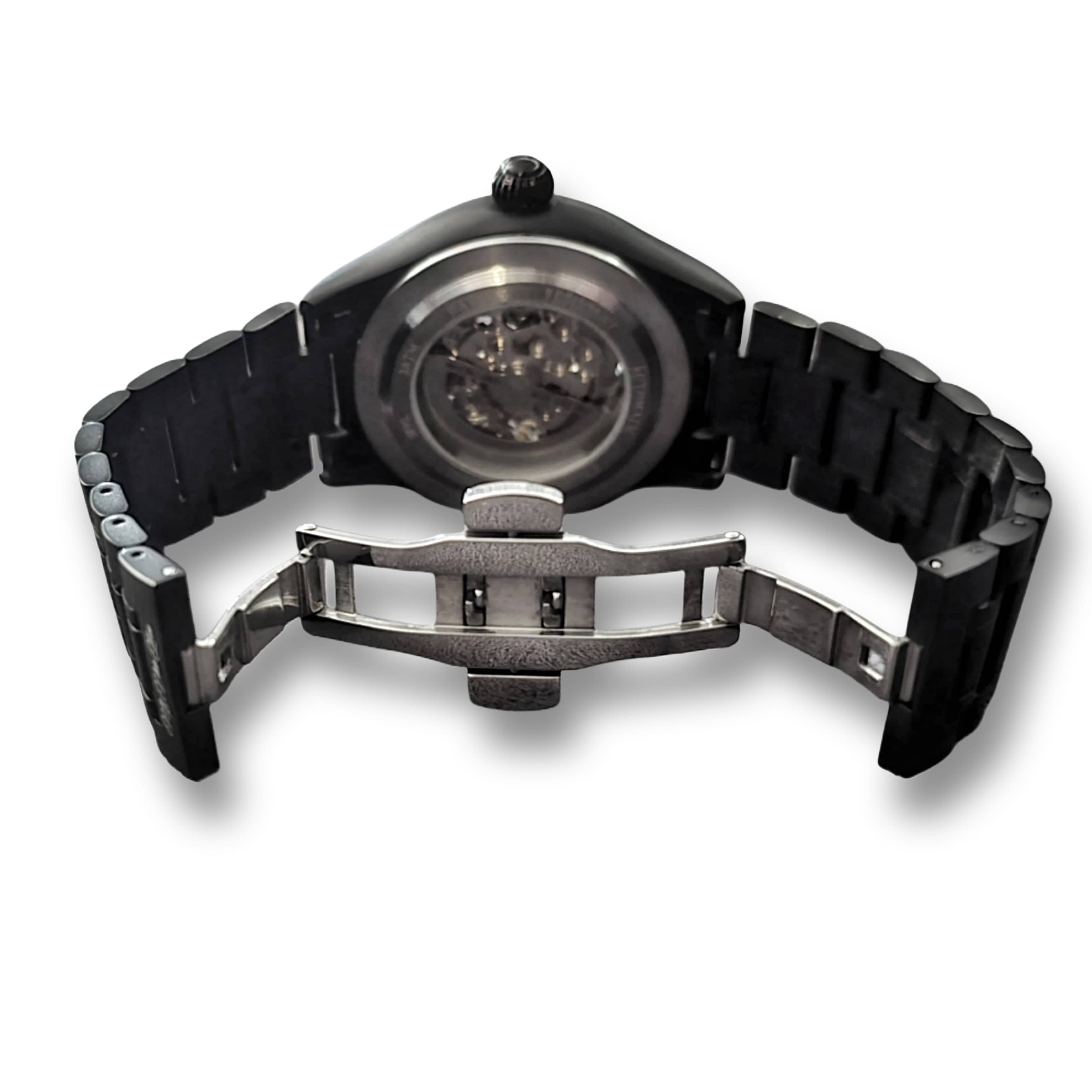 MVL "Double skull" automatic wrist watch Japan movement - matt black