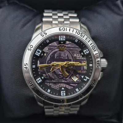 Montre-bracelet automatique MVL « AK47 » - argentée