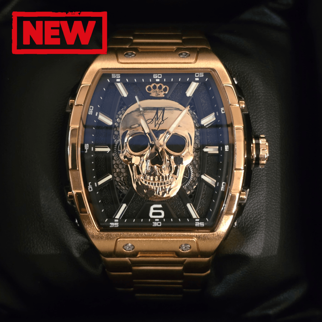 MVL Automatic skull watch japan movement - rose gold