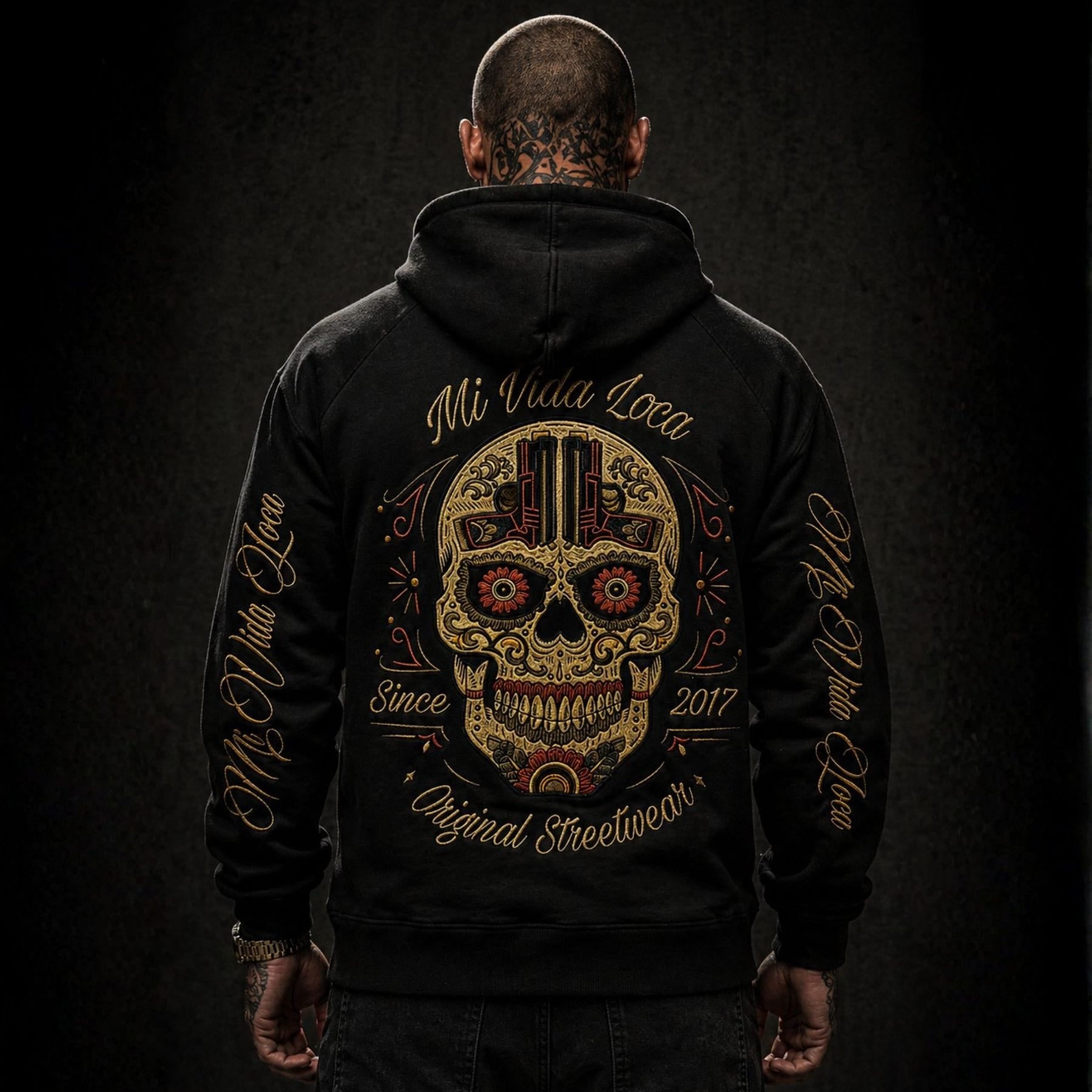 Sweat à capuche Sugar Skull - noir