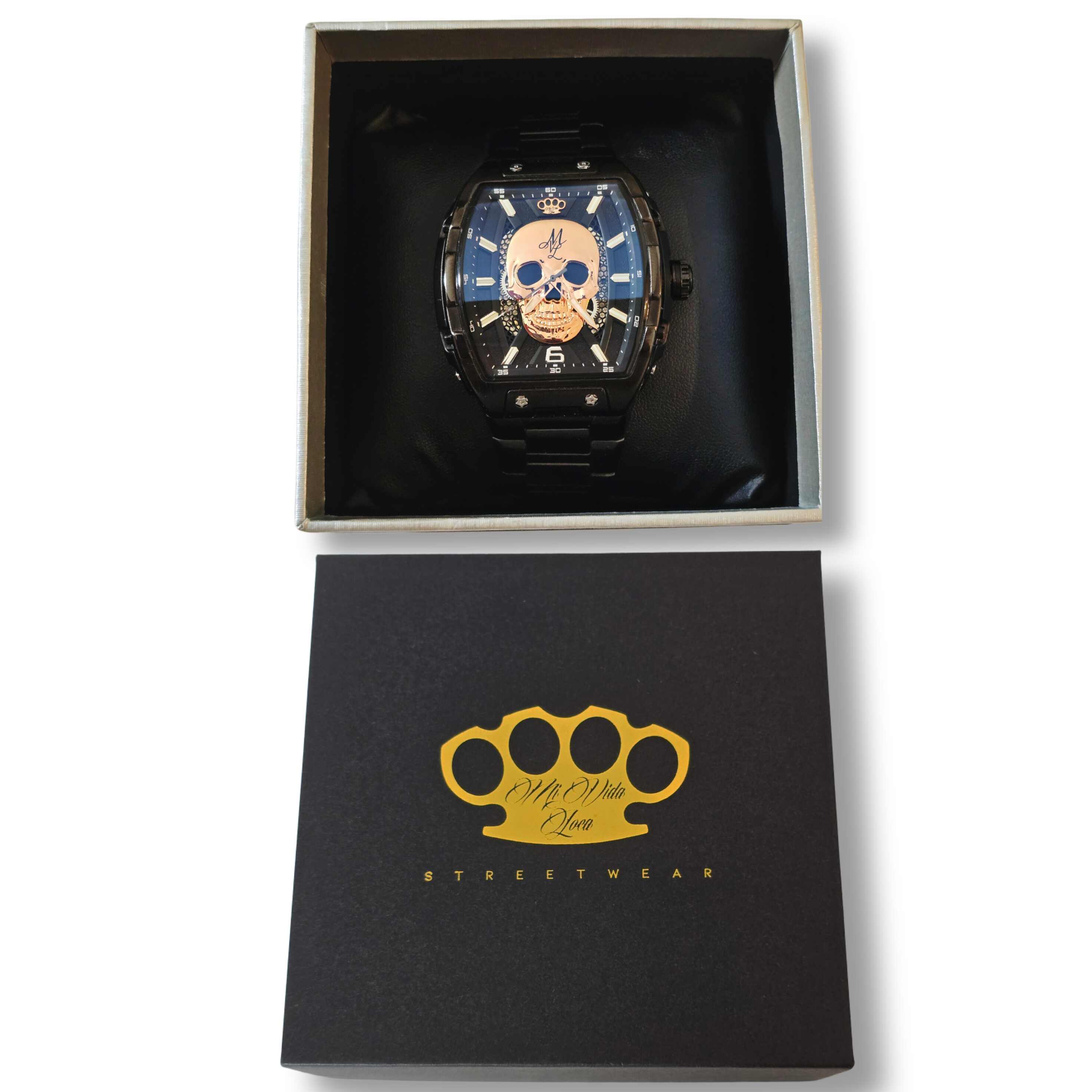 Orologio automatico MVL con teschio - argento