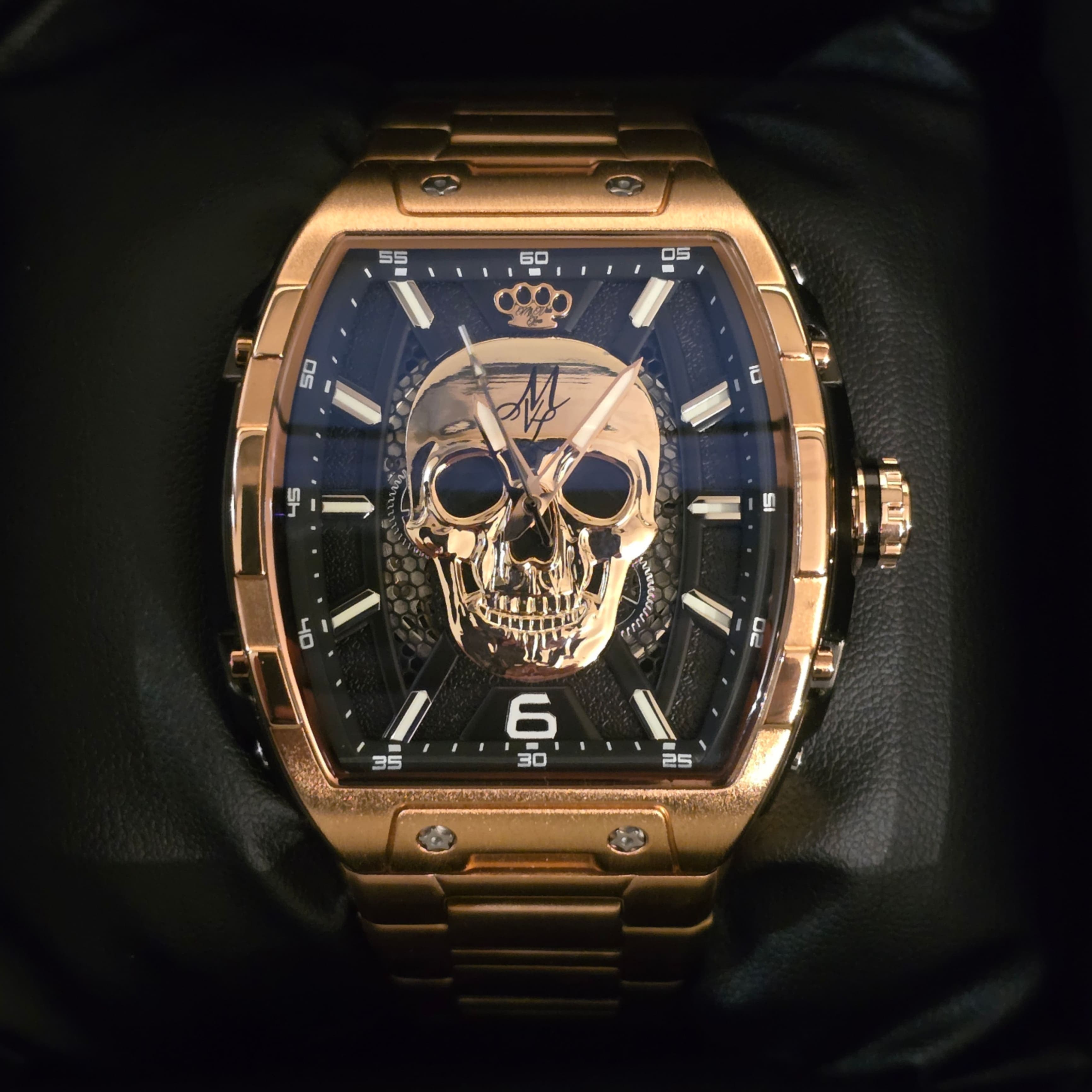 MVL Automatic skull watch japan movement - rose gold