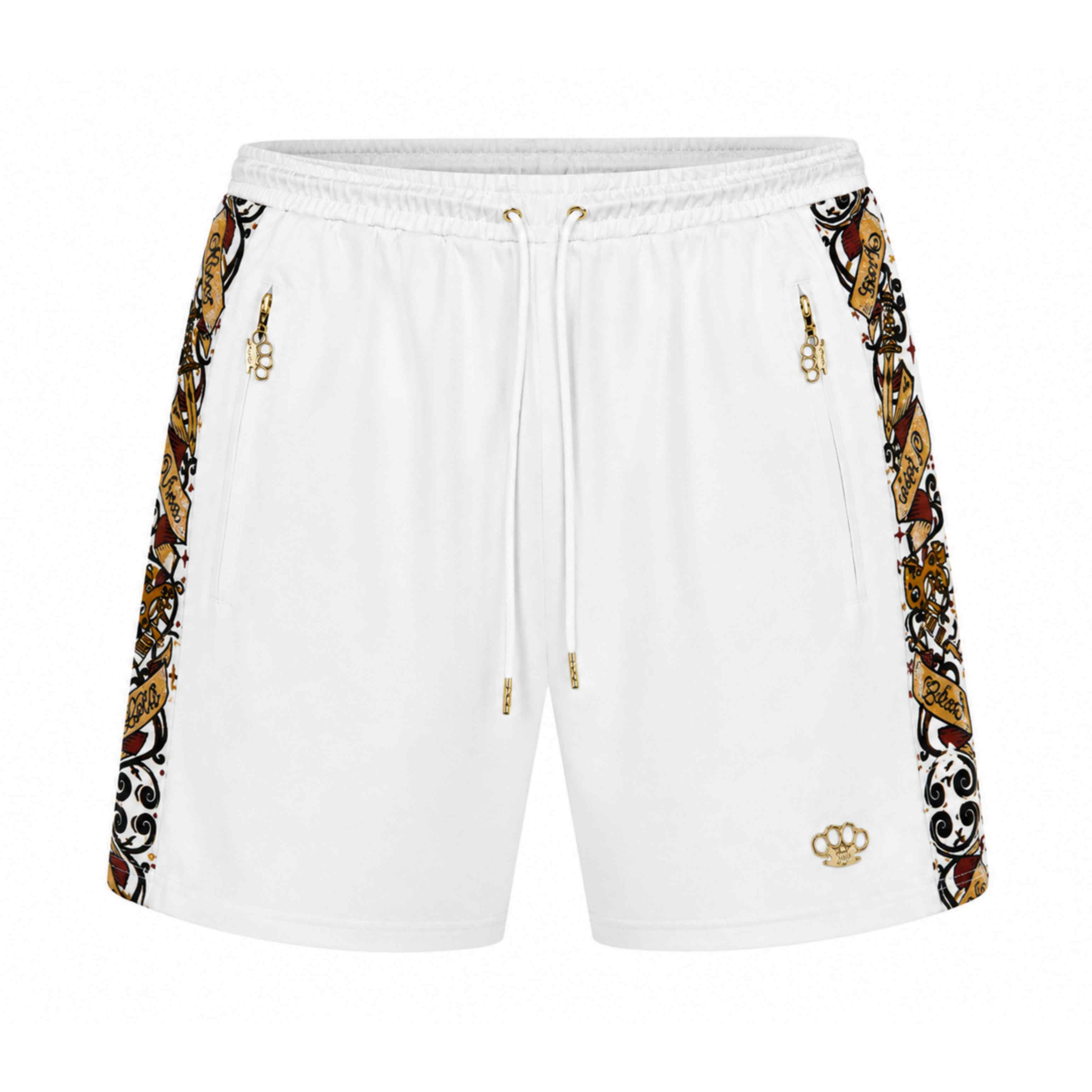 Pantalones cortos de chándal decorados de Savage - blancos