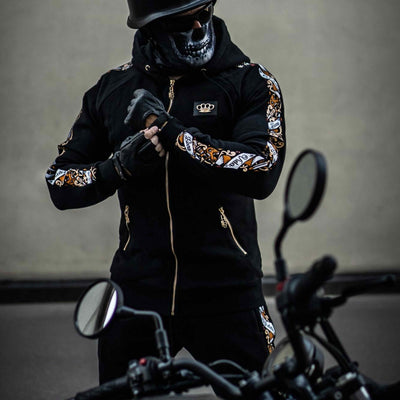 Savage Jogginghose mit aufwendigem Muster – schwarz