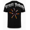 Mi Vida Loca Trust nobody back stab -T-paita musta, veitsiaiheinen selkäpainatus, takaa