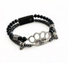 MVL „Polygonal skulls“ Armband schwarz/silber