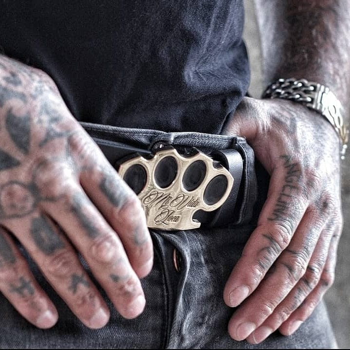 Ceinture en cuir MVL - or